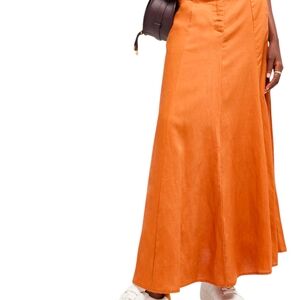 Orange Maxi Skirt